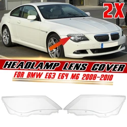 Car Front Headlamp Lens Cover For BMW E63 E64 M6 2008 2009 2010 Clear Headlamp Shell Transparent Lampshade