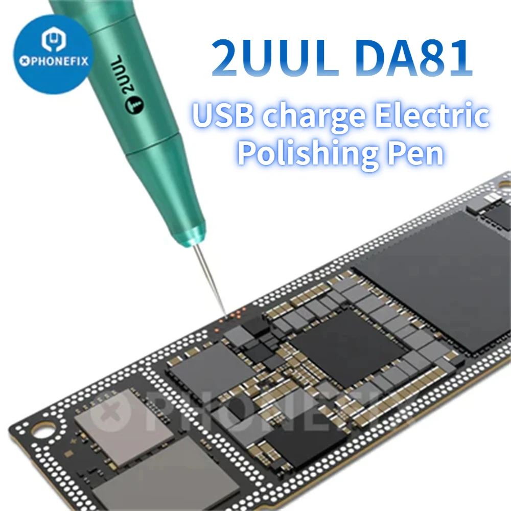 2UUL DA81 USB Charge Electric Polishing Grinding Pen Mobile Phone OCA Glue Clean IC Chip CPU Drilling Maintenance Repair Tool