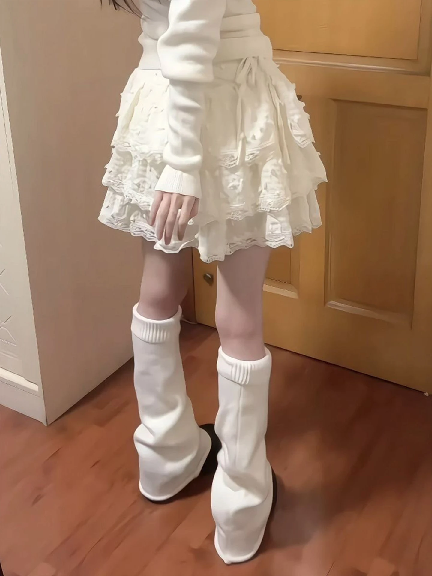 Sweet High Waist Lace Trim Cake Skirt Women's Spring Autumn Miniature Creamy Fluffy Half-length Skirt Spicy Girl Pure Desire