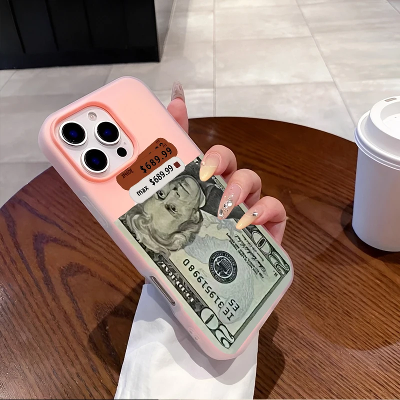 موضة الاتجاه بسيط فاخر الدولار نمط السعر نمط جراب هاتف آيفون 16 15 14 13 12 11 بروماكس سيليكون جراب هاتف غطاء