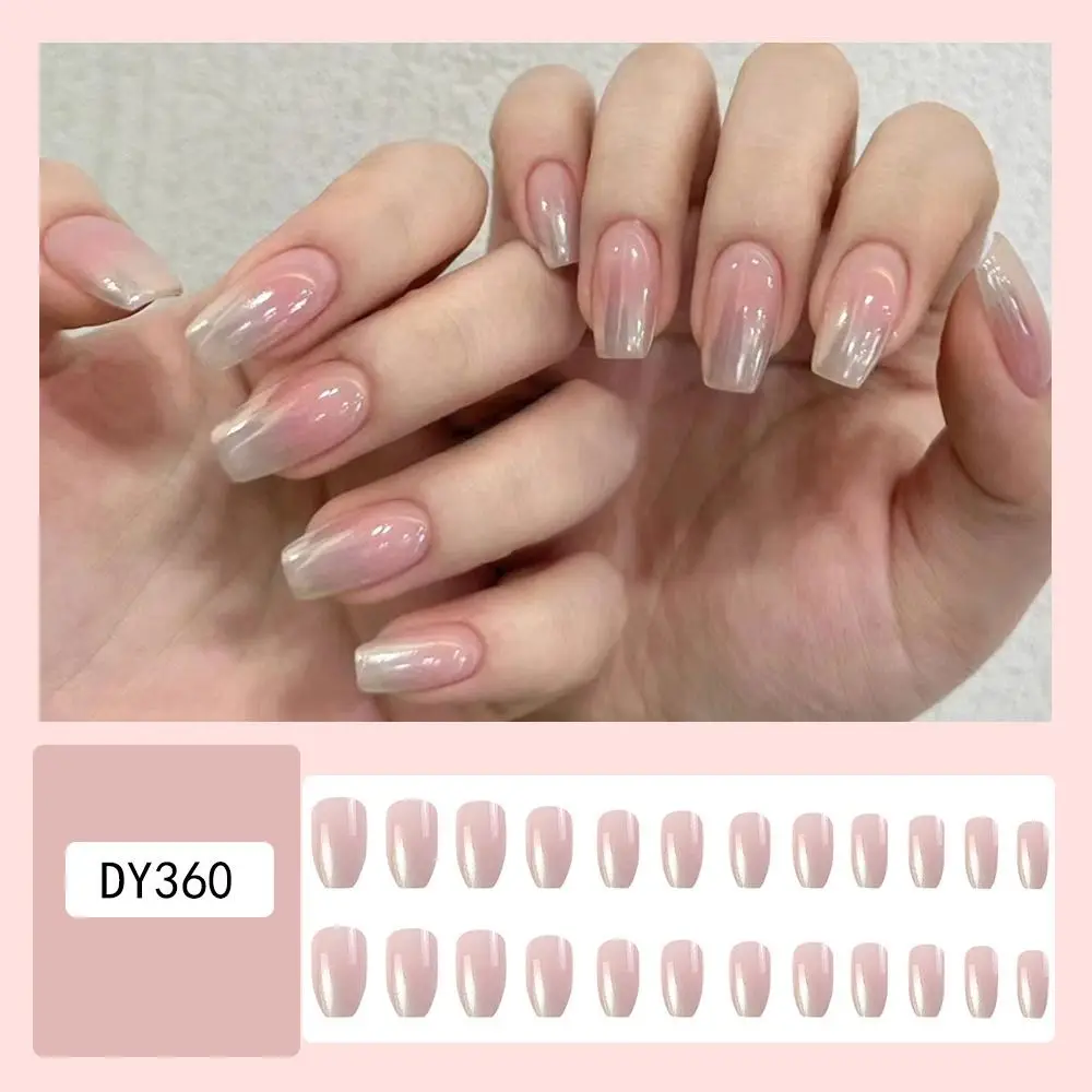 Unghie finte bara unghie finte Manicure indossabile testa quadrata stampa sulle unghie lunga lunghezza copertura completa Ballerina unghie finte