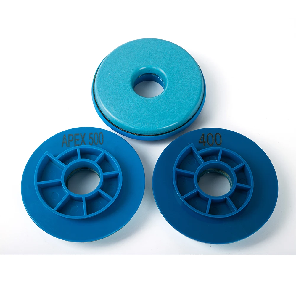 

3Pc 100mm Diamond Polishing Pads With Snail Lock For Grinding Marble Granite Concrete Floor Table Panel Blue Edge Grinding Wheel