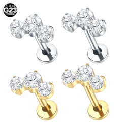 1PC 16G Titanium Helix Piercings CZ Labret Lip Rings Crystal Ear Cartilage Tragus Conch Daith Lobe Piercings Women Jewelry 16G