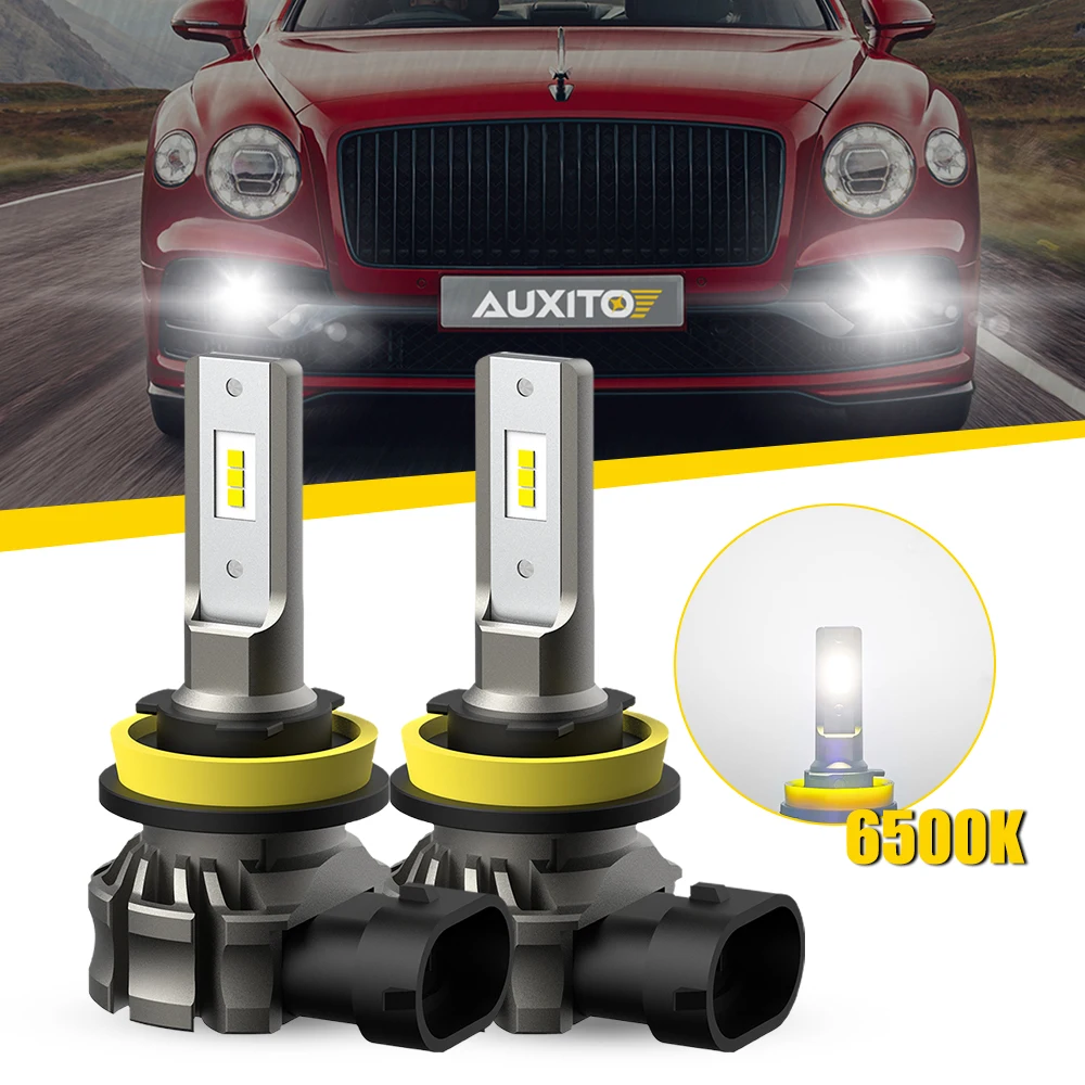 

AUXITO 2X H8 H11 Светодиодные противотуманные фары Canbus H9 H16JP Супер яркие противотуманные фары 6500K DRL Дневные ходовые огни Мини безвентиляторные автомобильные лампы 12 В