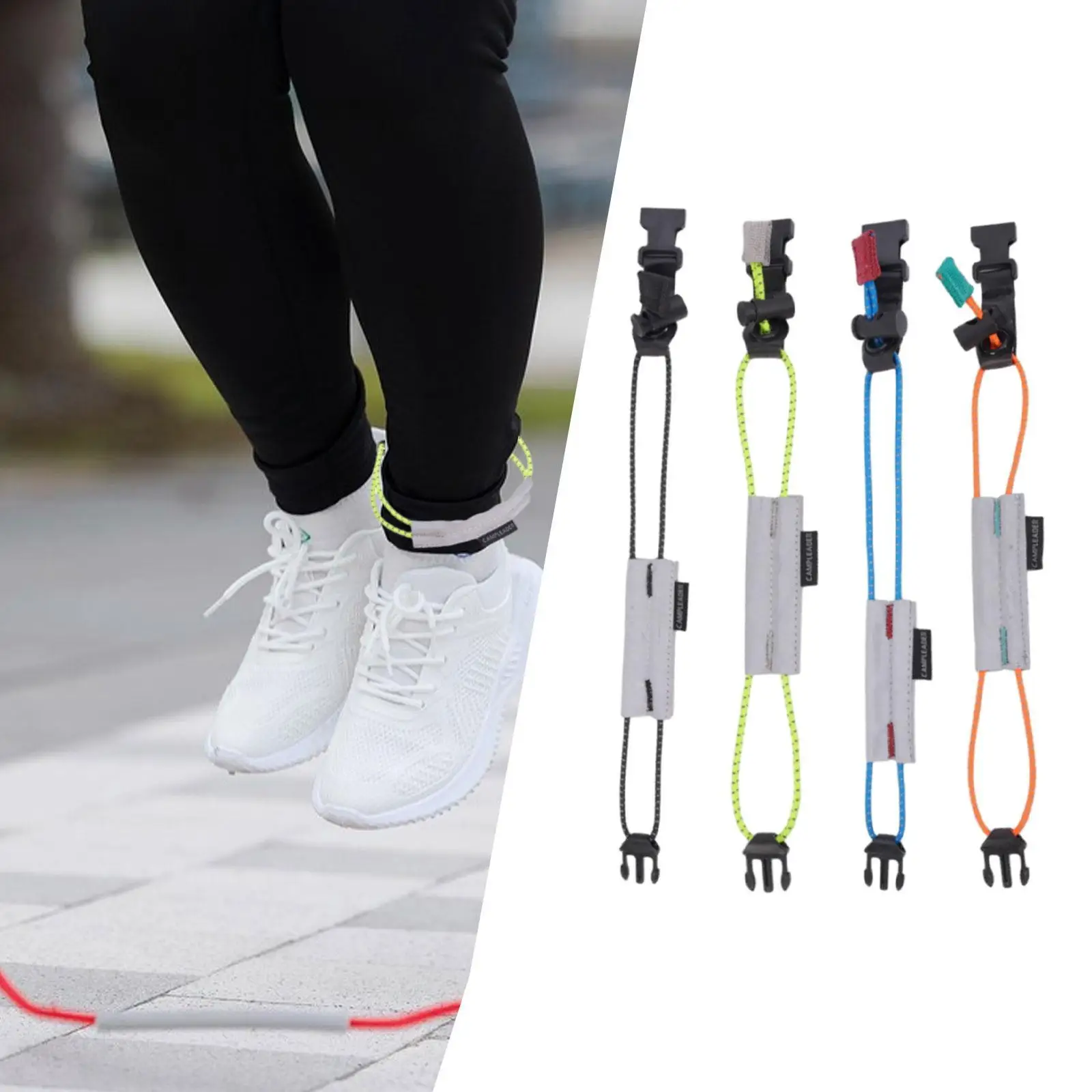 Reflective Bike Pants Strap Elastic Rope Buckle Strap for Women Men Night Cycling Bike Pants Cuff Strap for Running Jogging