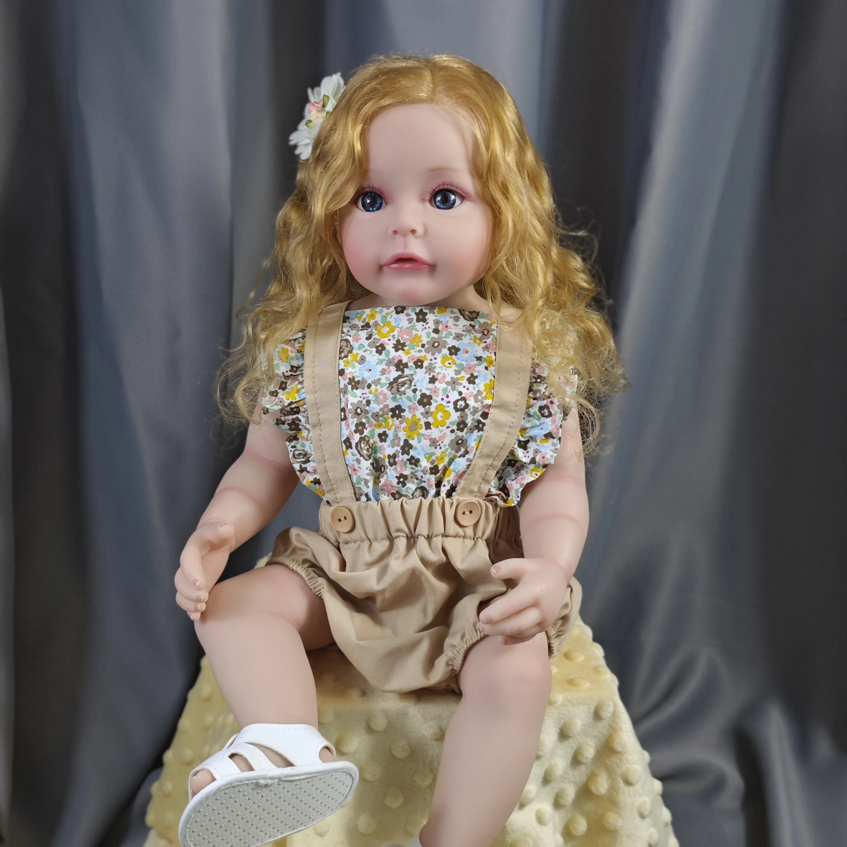 

55 см Reborn SueSue, полностью виниловое тело для девочек, моющаяся, готовая, Reborn Baby, ручная работа, светлые волосы, принцесса для девочек, Рождественский подарок