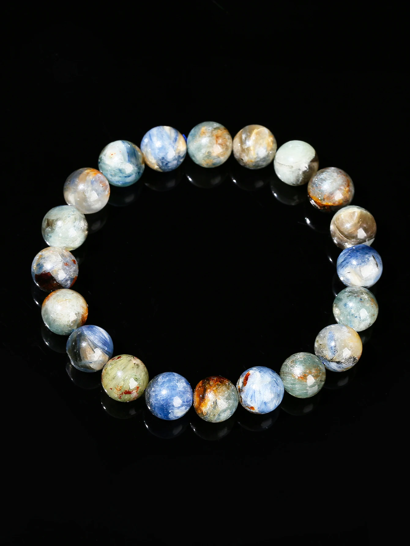 Armband aus Natursteinen, blaues Kyanit-Steinarmband, Edelsteinperlen, Chakra-Stein-Schmuck für Damen und Herren, spirituelles Geschenk. – Detail 6
