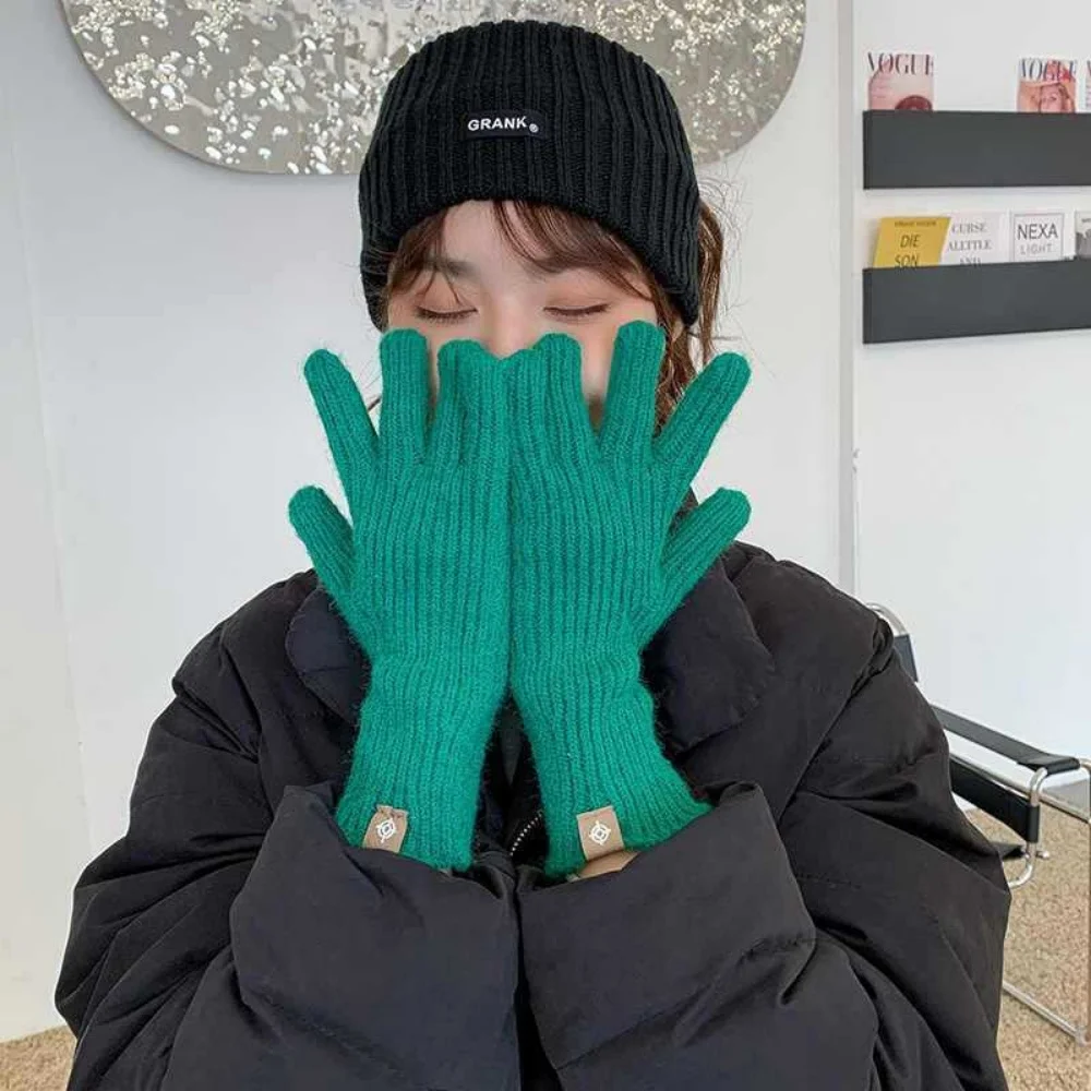 

Перчатки для вождения Мягкие зимние вязаные перчатки Перчатки с сенсорным экраном Теплые варежки без пальцев для зимы Повседневная одежда для езды на велосипеде