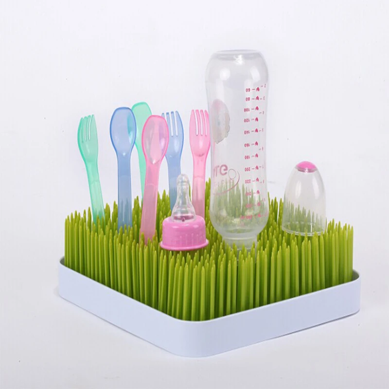 Green Lawn Countertop Baby Feeding Bottle Drying Rack for Kitchen Space Saving Dryer Foldable Plastic Toddler Grass Drying Racks