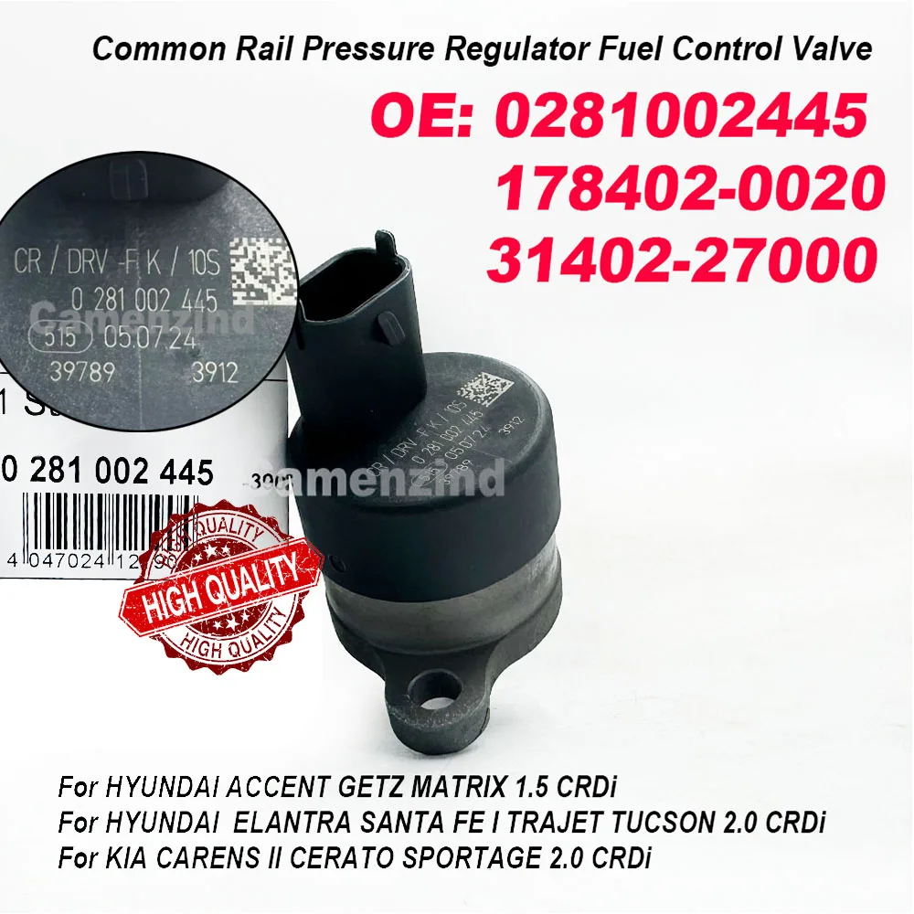 

0281002445 Common Rail Pressure Regulator Fuel Control Valve 31402-27000 31400-27500 For Hyundai ACCENT GETZ SANTA FE TUCSON