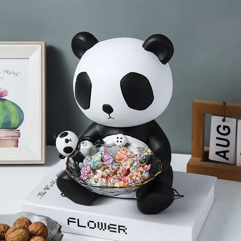 Creative personality luxury panda candy plate ornaments sample room coffee table bar storage decorative dried fruit plate