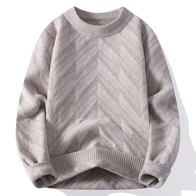 

Мужской вязаный свитер Thiened Fce Long Sve round Ne Pullover Faionable Осенне-зимняя одежда Удобная футболка...