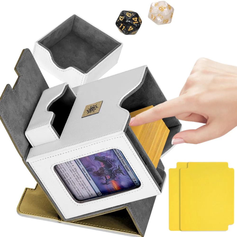 Card Deck Box For MTG Commander TCG Card Storage Box 100+ Sleeved Cards PU Card Storage Box Deck Game Case For Magic