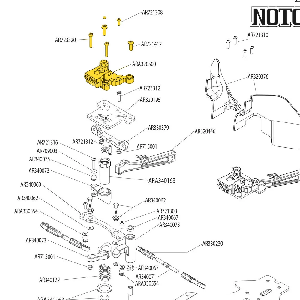 금속 6061 # 아라 320500   RC 크롤러 1/7 1/8 Arrma 6S OUTCAST FELONY KRATON MOJAVE TALION용 센터 브레이스 전면 마운트