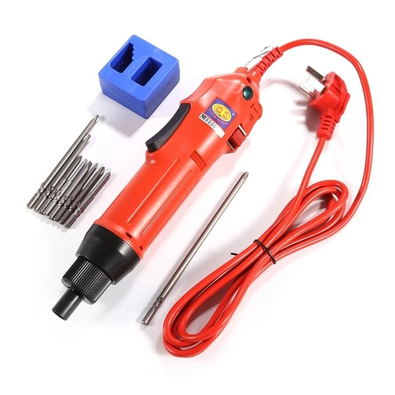 

220V Industrial Electric Screwdriver Set Electric Tool High Torque Electric Screwdriver with 9Pcs Bits