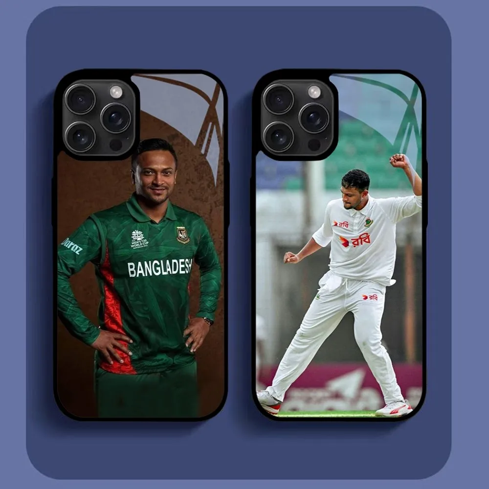 Cricketer Shakib Al Hasan Phone Case For IPhone16 15 14 13 12 11 Pro Xs Max Mini XR X 7 8 Plus Luxury Mirror Hard Funda