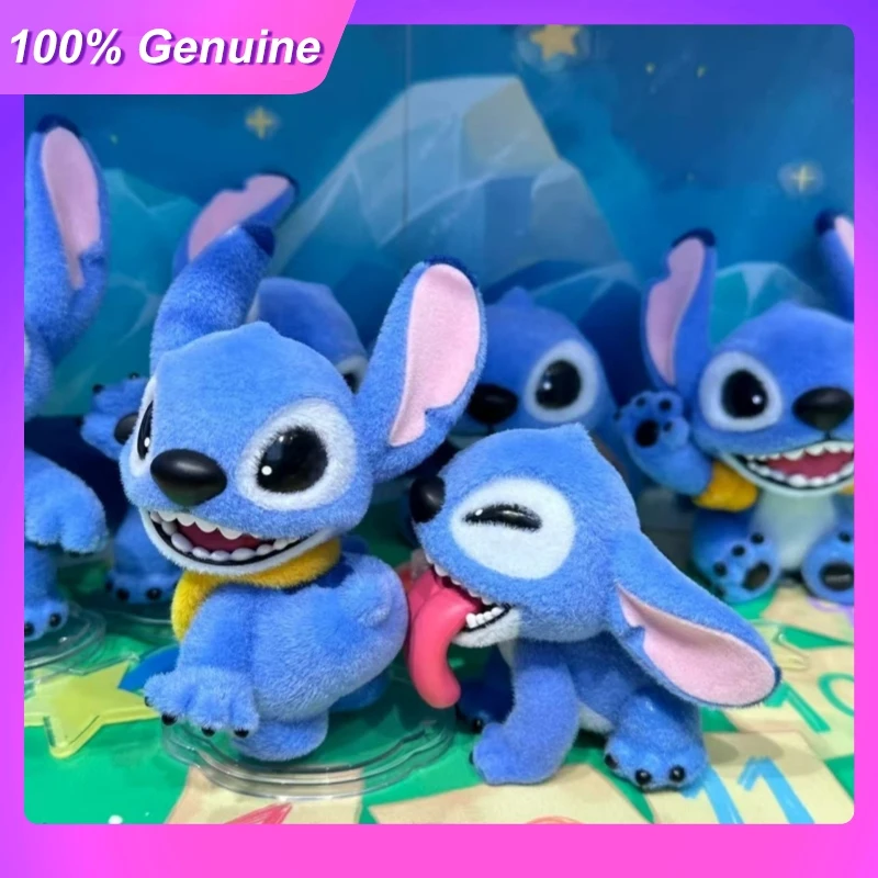 

100%Genuine BEAST KINGDOM Blind Box Lilo Stitch Series Flocked Stitch Figure Desktop Decor Collectible Toy For Anime Enthusiasts