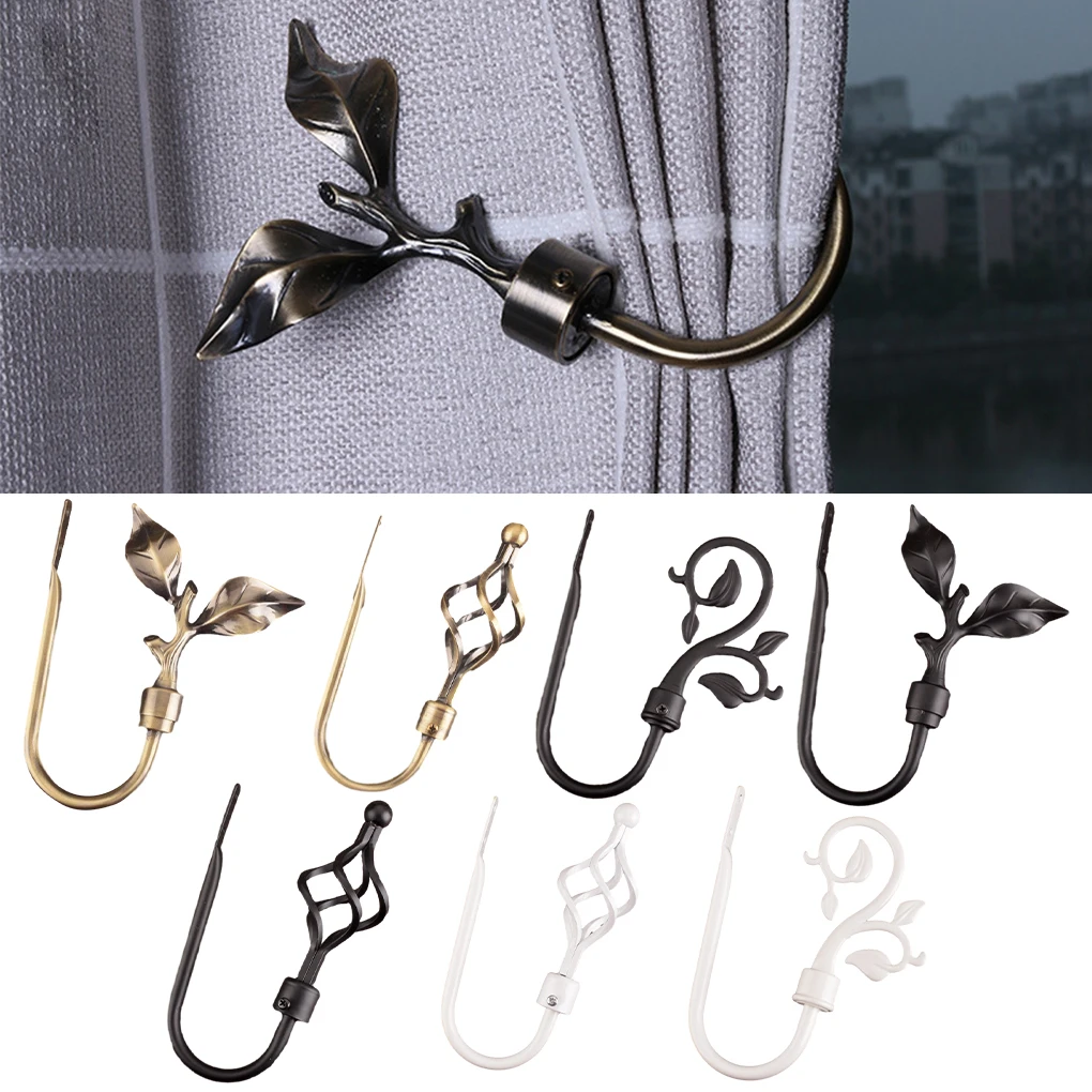 Functional Curtain Hold Back Metal Tie Tassel Arm Hook Loop Holder U Shaped Round Window Wall Decoration Hanger 2023 New