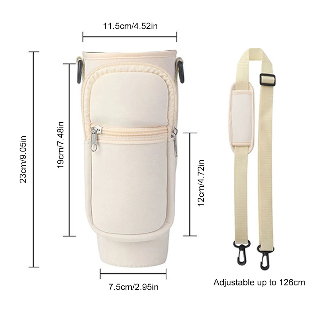 Portable Water Bottle Carrier Bag with Phone Pocket for Stanley 40oz Tumbler with Handle Neoprene Water Bottle Holder Pouch image 6