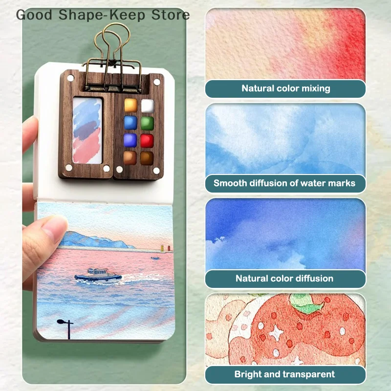 

1 Set Mini Pocket Artist Watercolor Paint Palette Travel Watercolour Paint Palette Travel Sets For Painters Artists Students