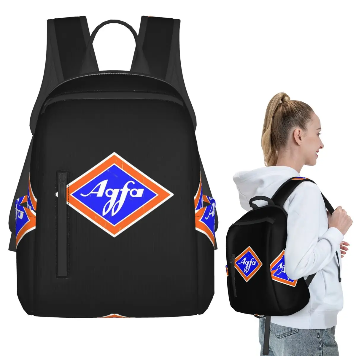 Mochila retro con logotipo de Agfa Film de los años 60, mochila para estudiantes, mochila escolar para niños, bolsos de hombro para ordenador, para niños y niñas
