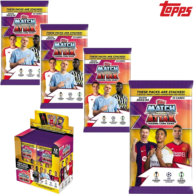 2023-24 сезонные топы Match Attax Champions League Booster Pack Коллекционная карта Mbappe Lewandowski Limited Cards