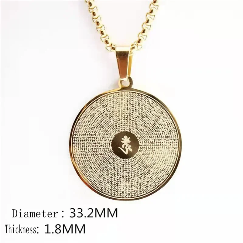 Titanium Steel Religious Shurangama Mantra Scripture Buddha Brand Pendant Six Character Rotating Guanyin Couple Amulet Necklace