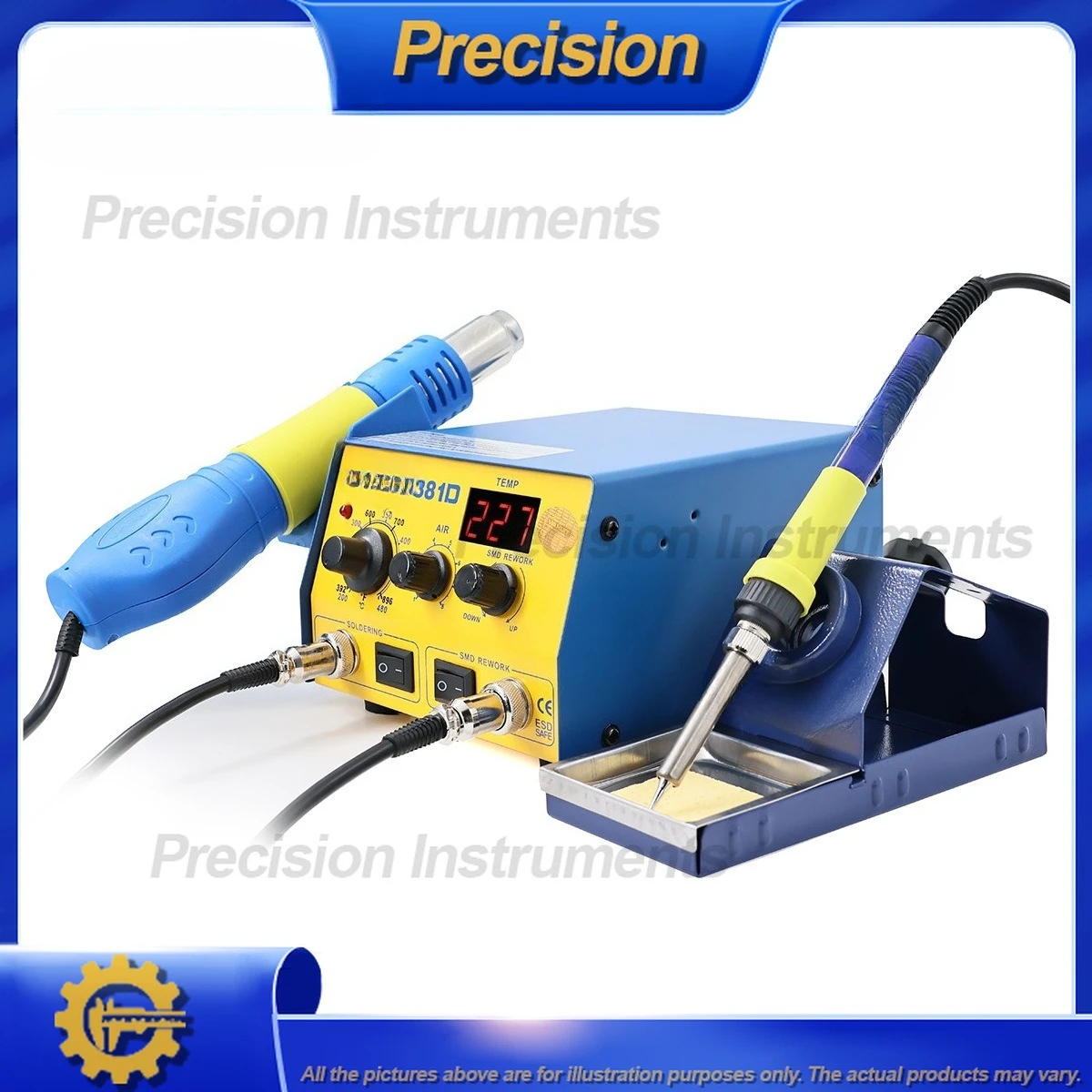 2026 750 واط مكواة لحام مزدوجة الطاقة ومحطة كومبو مسدس هواء ساخن لإصلاح الهاتف المحمول PCB إزالة رقاقة إزالة اللحام