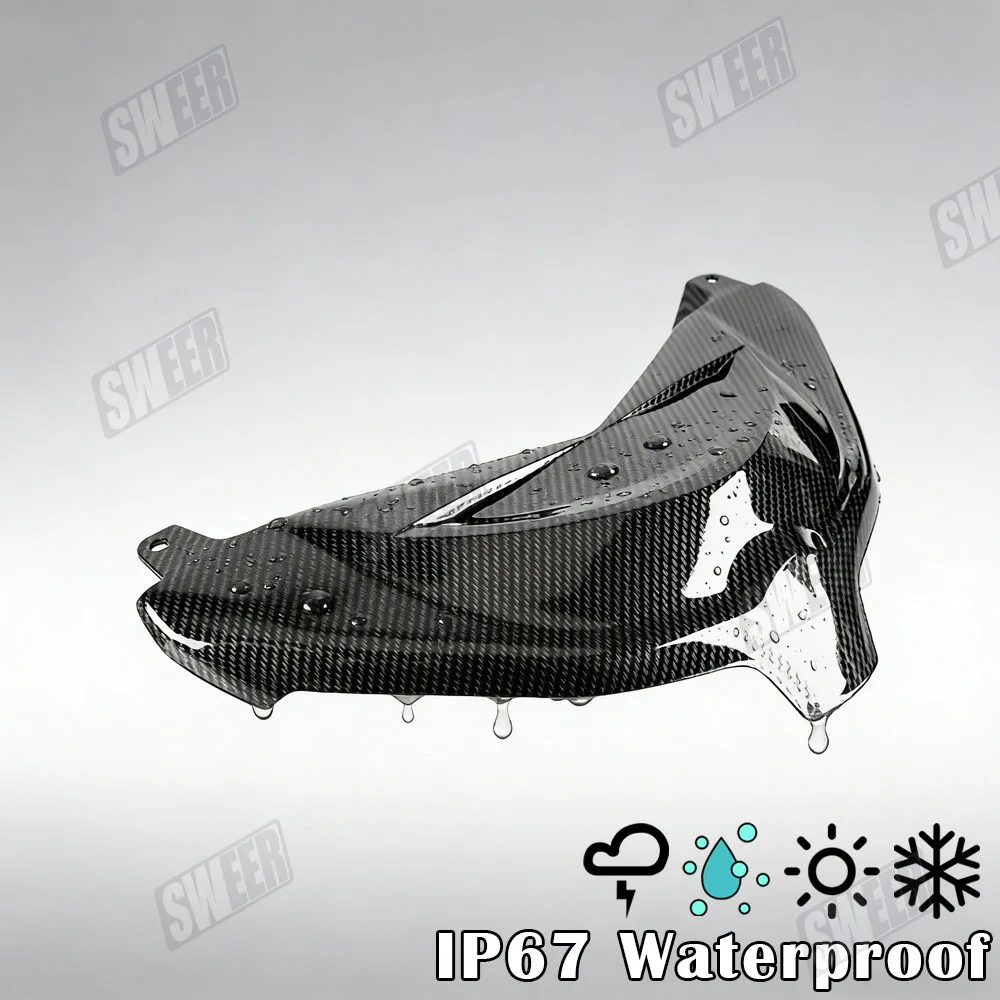 

Motorcycle Tail Light Upper Carbon Fiber Cover Compatible With Yamaha NMAX155 V3 2025 Rear Tail Lamp Garnish Cover