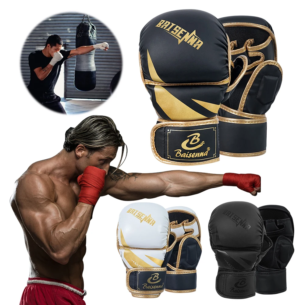 

Half Finger Training Gloves Thickened Heavy Punching Bag Gloves Fight Gloves Boxing Training Accessories for Adult Children