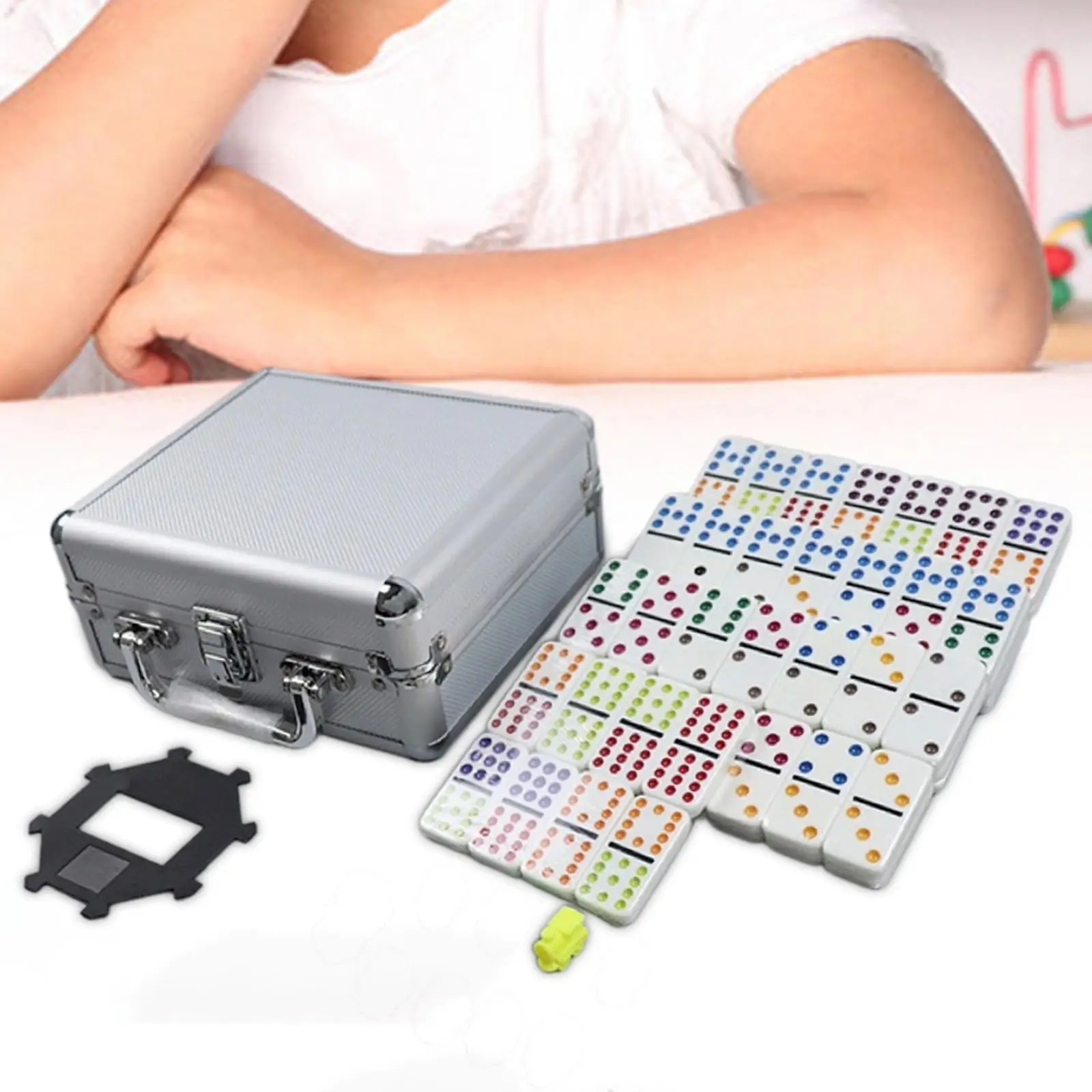 Double Dominoes Nine Trick Game Set 91 Piece Calculation Puzzle Board Game for Kids Strategy Entertainment view 3
