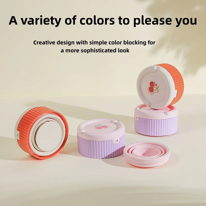 Multicolor Round Pill Organizer With Foldable Water Cup Multi Grid Tablet Holder Compact Travel Kit For Daily Outdoor Trip