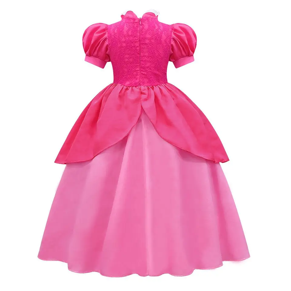 princess peach light up dress Light up Game Role Play Peach Princess Costume Girl Carnival Party Dress  with LED Light Child Festival Halloween Vestidos