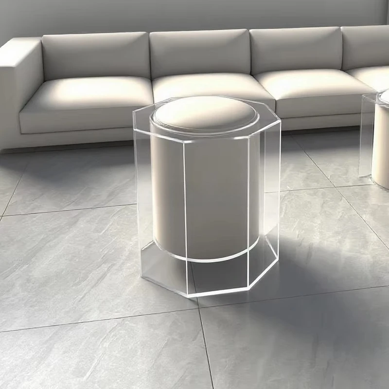 fz-Wholesale Factory Price Acrylic Bar Stool Durable Modern Art Design Acrylic Makeup Chair High Class Acrylic Stool