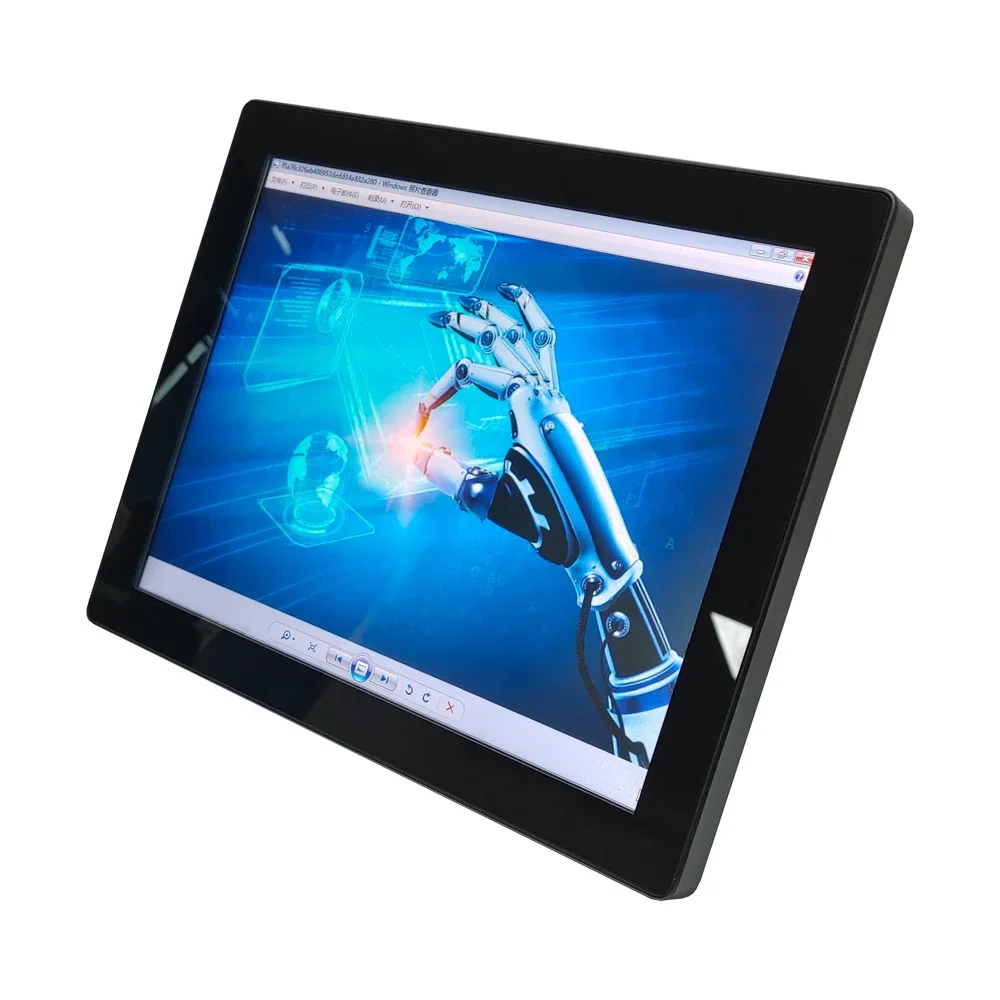 15 Inch Industrial Metal Frame Wall Embedded Mount Lcd Display  Port General Resistive Touch Screen