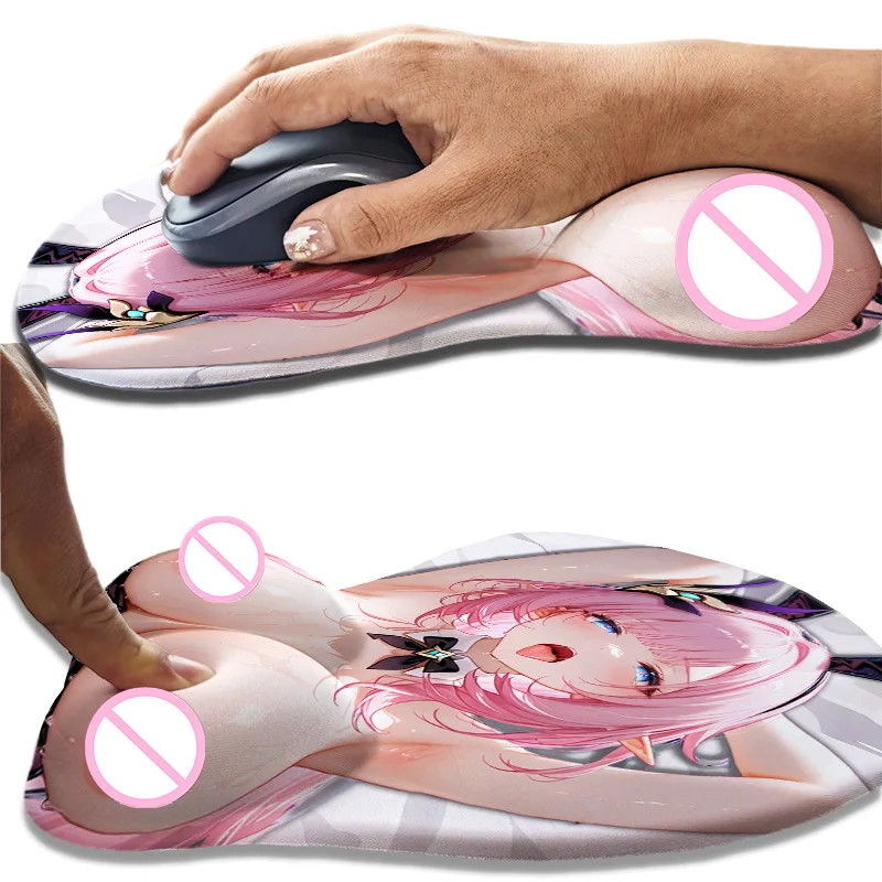 

Honkai Impact Ergonomic Elysia Orgasm face Gaming Pad 3D Nipples Breast 3D Silicone Wrist Rest Mouse Pad Boob Desk Blister Pack