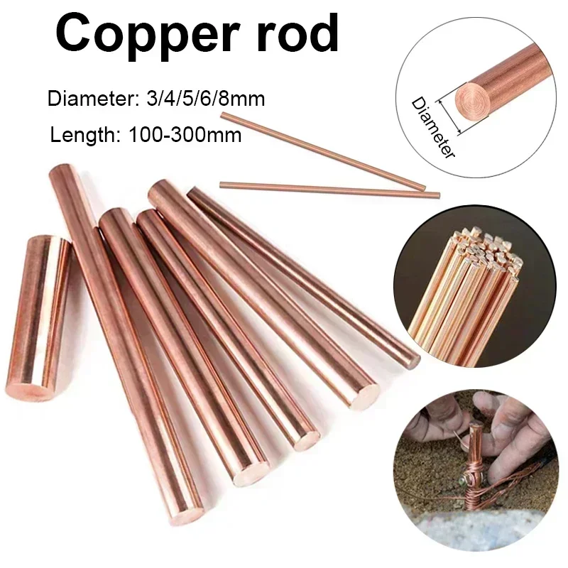 

T2 Red Coppe Flat Bar Plate Strips Thicknesses 20mm 15mm 10mm 6mm 5mm Pure Copper Solid Metal Plate Length 300mm CNC DIY