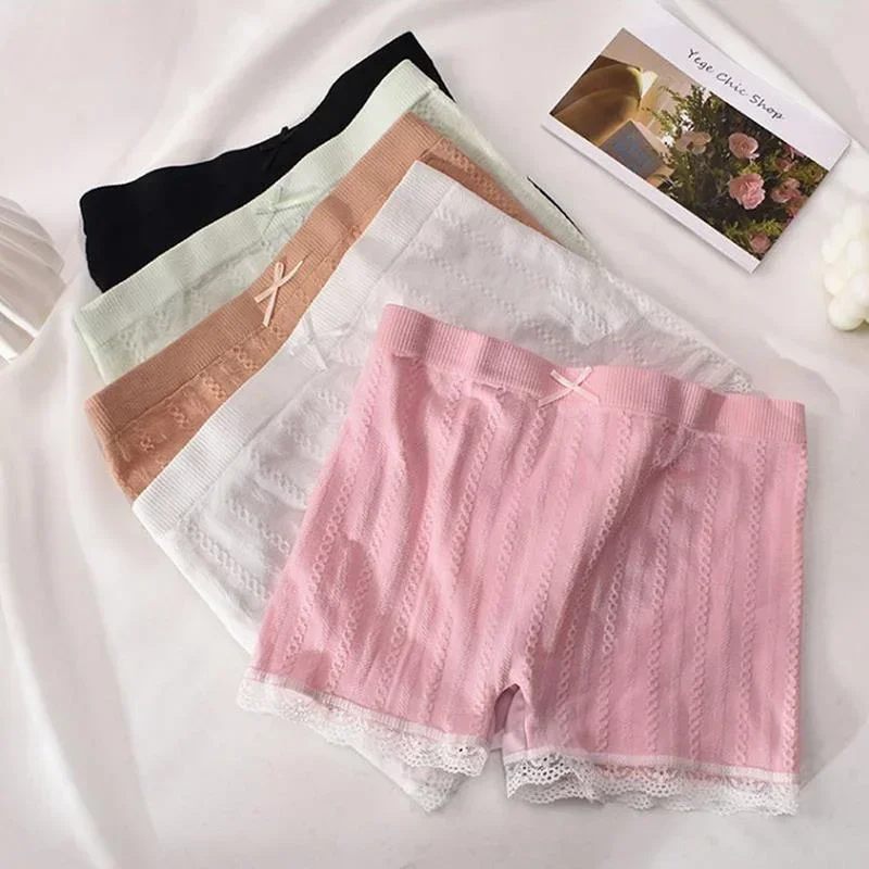 Pantalones cortos sexis de encaje sin costuras de talla única, pantalones cortos sexis, pantalones de seguridad para mujer, bragas de vestir, falda, pantalones cortos, pantalones cortos transpirables para mujer