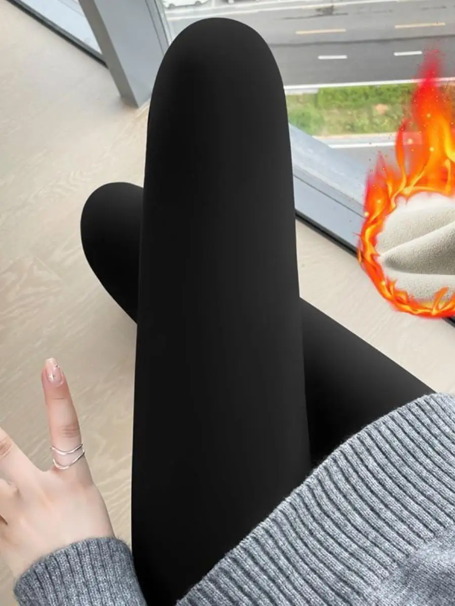 المرأة عالية الخصر Fce مبطن Thi arkskin اليوغا السراويل تسعة قطع الدافئة قاعدة طبقة السراويل في الهواء الطلق سراويل شتوية