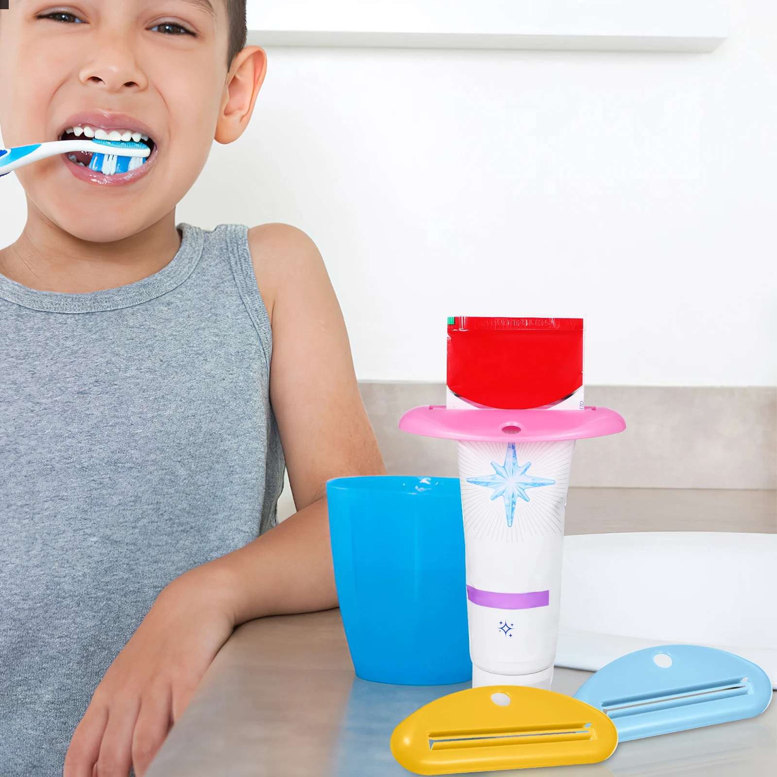 

10 pcs Squeezer Tube Holder Dispenser Roller Wide Roller Toothpaste Squeezer Effortless Squeezing Durable Plastic