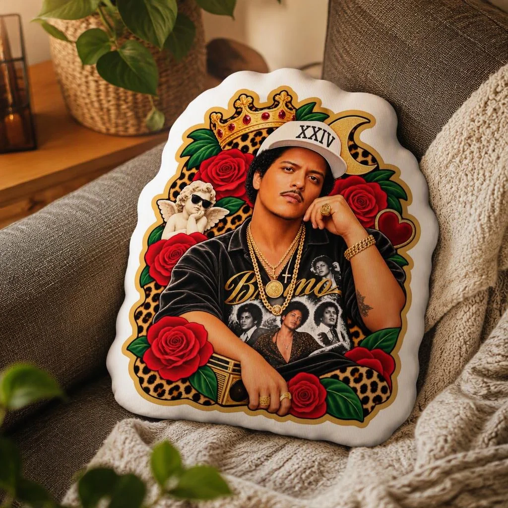 Bruno Mars Romantic (1) Shaped Pillow Cushion Irregular Stuffed Throw Pillow for Sofa Home Decoration Gift