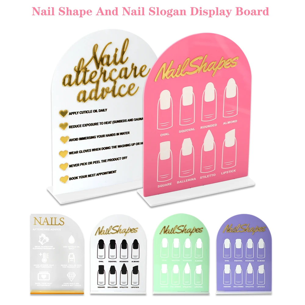 1Set Nail Art Display Board Acrylic Nail Art Display Stand Manicure Display Nail Tip Showing Holder for Nail Salon Nail Art Tool