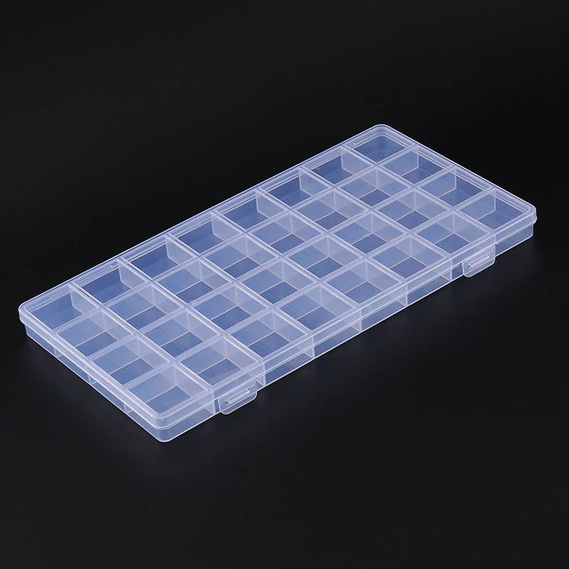 32Grid Compartment Plastic Transparent Storage Box Jewelry Earring Bead Screw Holder Case Display Organizer Container.