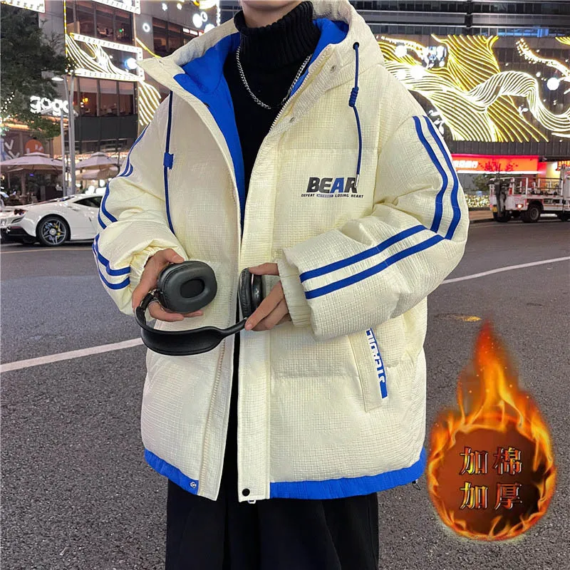 High Quality Men's Warm Hooded Cotton-Padded Jackets Winter Casual Windproof Thicken Coats Outwear Youth Fashion Parkas Clothing