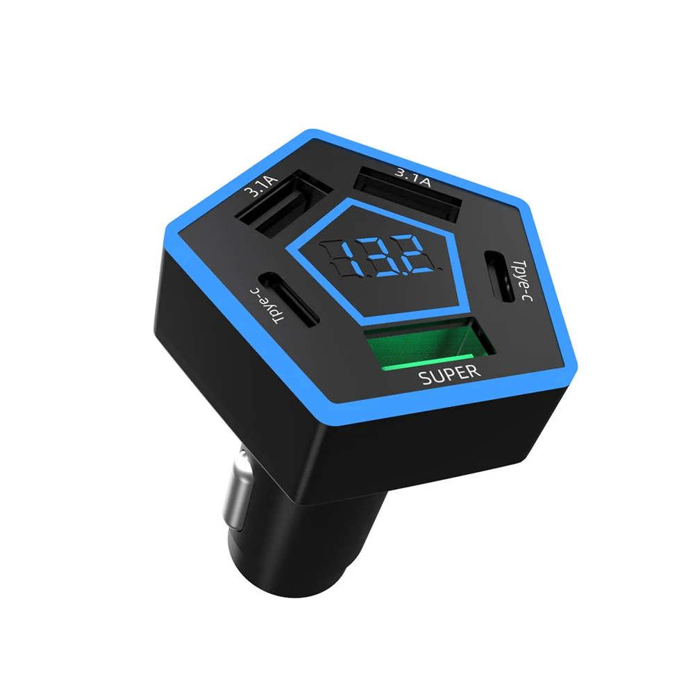 

Автомобильная дорожная зарядка 80*40 мм Автомобильное зарядное устройство Автомобильный адаптер 5 портов зарядки Материал корпуса ABS 12-24 В постоянного тока Входное напряжение