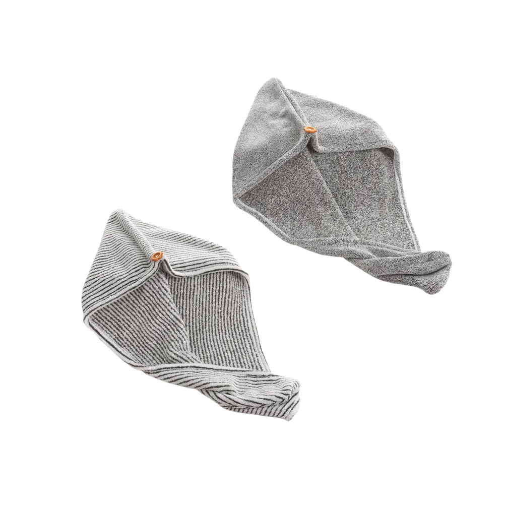 2Pcs Dry Hair Cap Premium Absorbent Material Fast Drying Hair Towel for Women Girls Comfortable Secure Loop Design