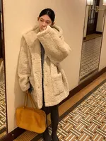 Autumn and Winter New Women's Lamb Fur Coat Loose Hooded Fake Fur Coat
