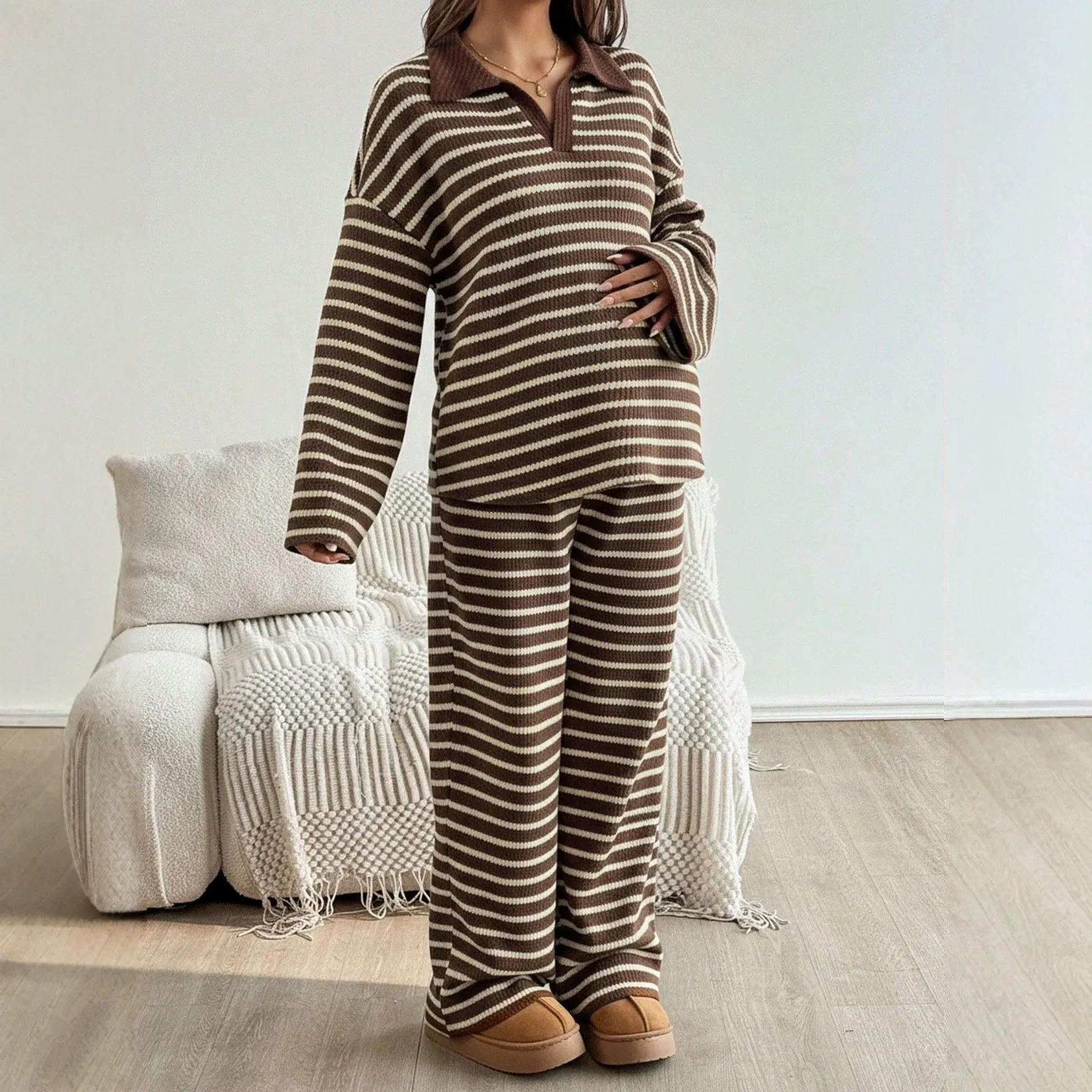 Maternity Waffle Knit Outfit Set 2