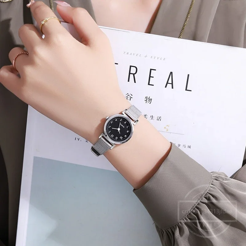 Relojes de pulsera de plata para Mujer, Reloj de pulsera pequeño para Mujer, relojes de moda para Mujer, Reloj femenino