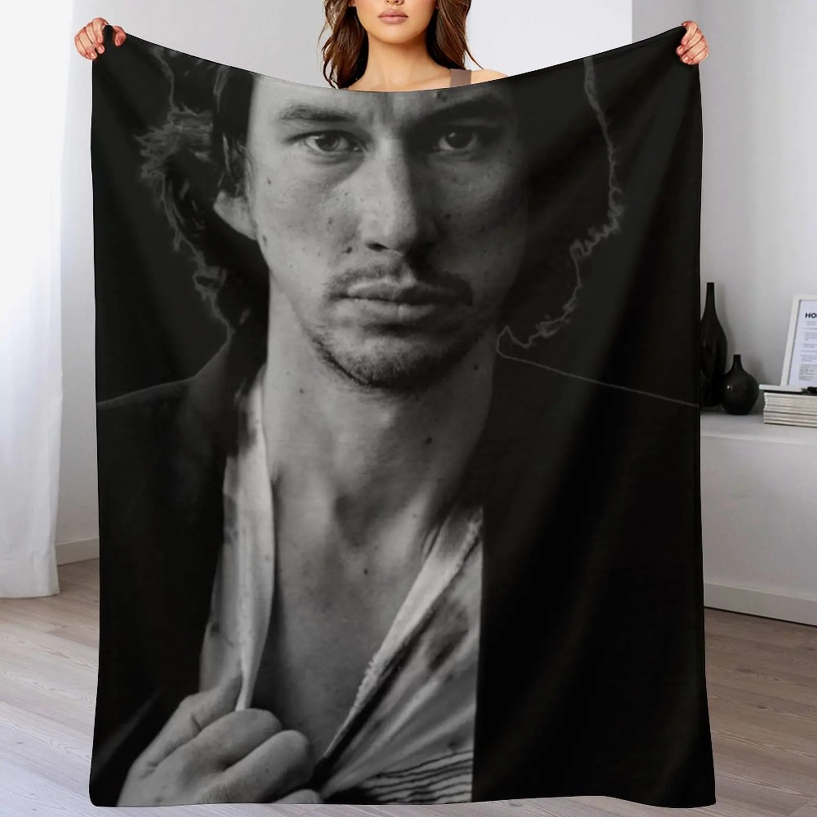 

Adam Driver Throw Blanket Winter beds Flannel Fabric Travel Decorative Beds Blankets